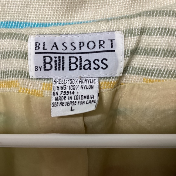 Vintage Bill Blass Aztec Southwestern Womens Blazer Pastel Large Y2K Retro Women - Picture 4 of 12